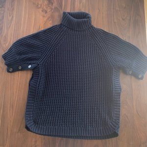 JCREW Chunky Knit Navy Poncho Sweater